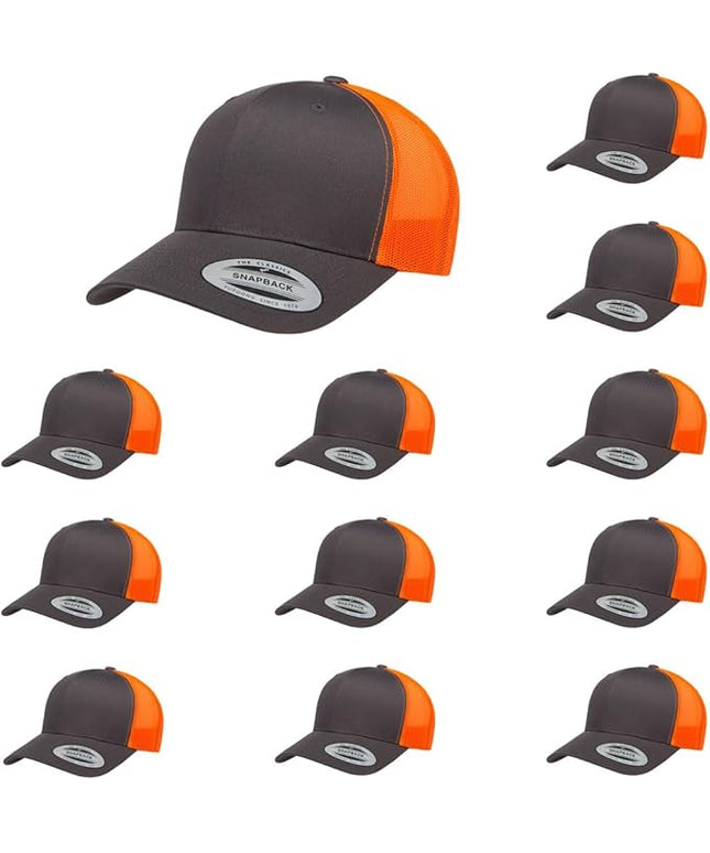 Yupoong Classic Premium Mesh 6 Panel Retro Trucker Cap | Mid Profile Snapback | OSFA | Bulk Pack Available