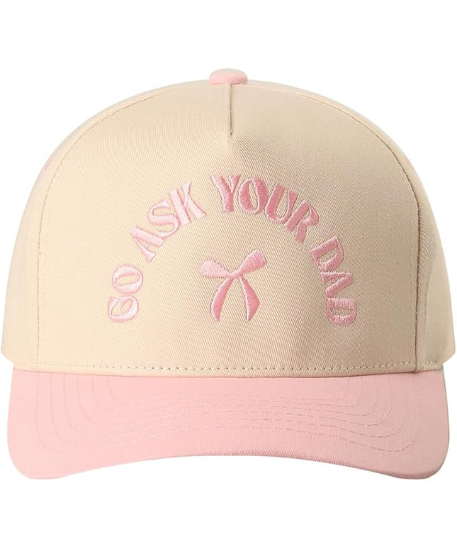 MIRMARU Two-Tone Vintage Canvas Trucker Hats for Men & Women, Adjustable Size Baseball Caps with Trendy Embroidered Design