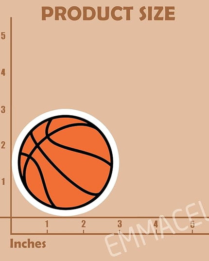 (3PCS) Basketball Stickers – Waterproof Vinyl Decals for Laptops, Water Bottles, Tumblers, Basketball Gift for Player Team and Fan 3" x 3".