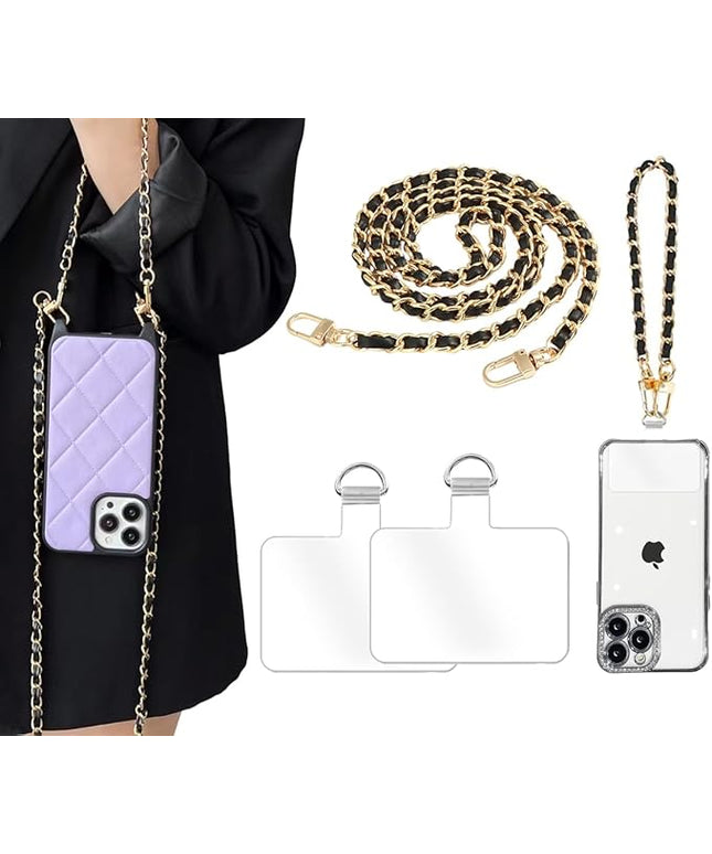 2Pcs Phone Crossbody Lanyard and Wrist Strap, Universal Cell Phone Lanyard Strap with 2Tether Tab