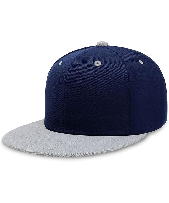 CHOK.LIDS Flat Bill Visor Classic Snapback Hat Blank Adjustable Brim High Top End Trendy Color Style Plain Tone Baseball Cap
