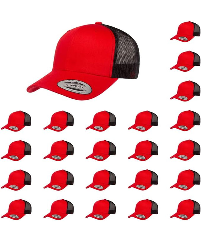 Yupoong Classic Premium Mesh 6 Panel Retro Trucker Cap | Mid Profile Snapback | OSFA | Bulk Pack Available