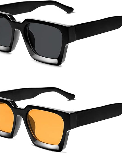 VANLINKER Thick Square Sunglasses for Men Women Retro Chunky Rectangle Shades UV400 Protection VL9731