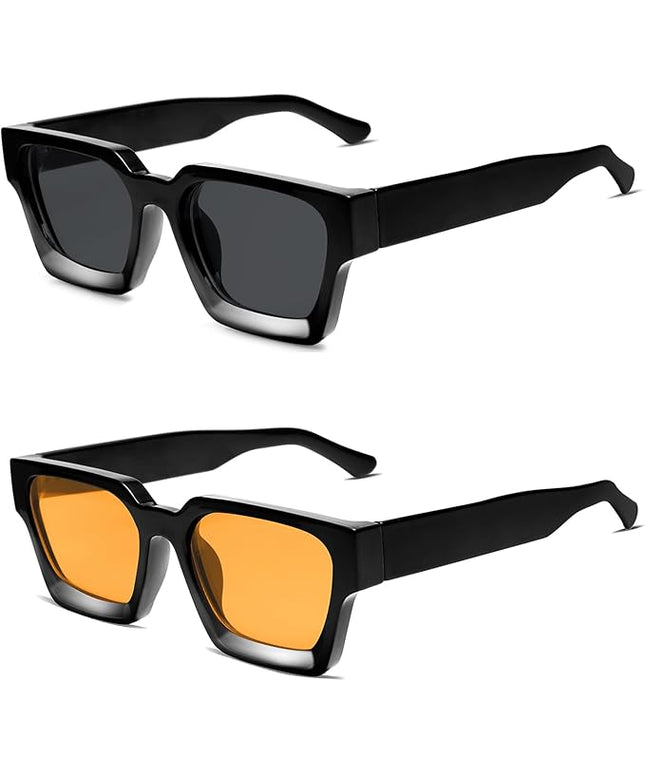 VANLINKER Thick Square Sunglasses for Men Women Retro Chunky Rectangle Shades UV400 Protection VL9731