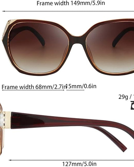 The Fresh Women's Oversized Square Jackie O Cat Eye Hybrid Butterfly Fashion Sunglasses - Exquisite Packaging