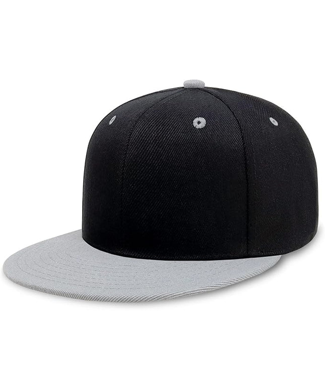 CHOK.LIDS Flat Bill Visor Classic Snapback Hat Blank Adjustable Brim High Top End Trendy Color Style Plain Tone Baseball Cap