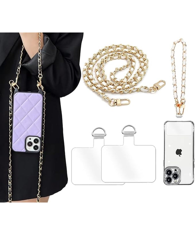 2Pcs Phone Crossbody Lanyard and Wrist Strap, Universal Cell Phone Lanyard Strap with 2Tether Tab