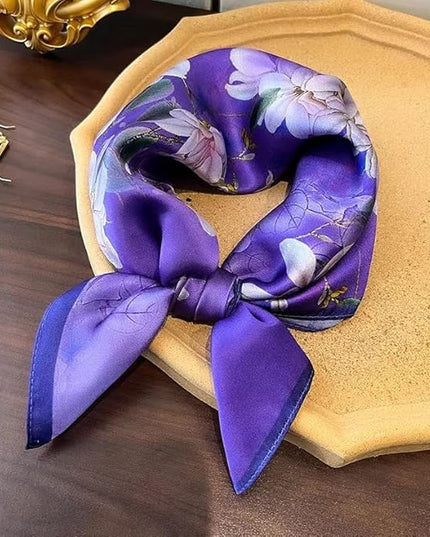 ANDANTINO 100% Mulberry Silk Scarf -21” Lightweight Square Neckerchief – Breathable Digital Printed Scarves with Gift Packed