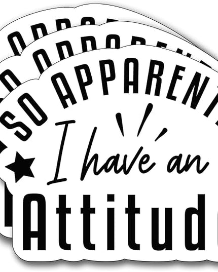 (3Pcs) So Apparently I Have an Attitude Sticker, Decorate Books Laptop Phone Water Bottles Kindles Stickers Tumbler Sticker Waterproof Vinyl Decorate Sticker 3" Inch