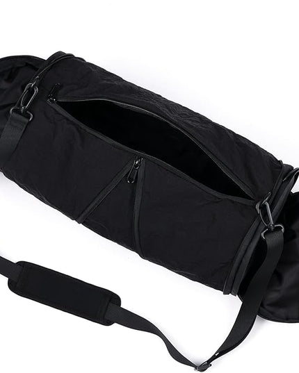 Expandable Crossbody Bag, Trendy Waterproof Nylon Wrinkle Fabric Sling Shoulder Purse for Women & Men