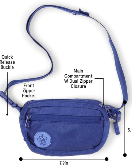 Baboon to the Moon Fanny Pack Mini 1.5L Compact Waist Bag Water Repellent Crossbody Belt Bag Lightweight Travel Everyday Bag for Men Women, Navy