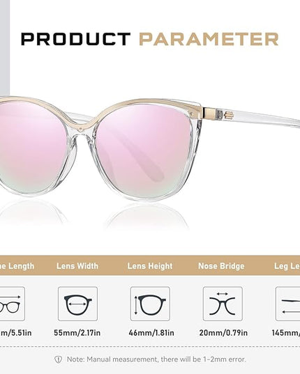 Trendy Cat Eye Sunglasses for Women Fashion Cateye UV400 Protection Glasses CL22017