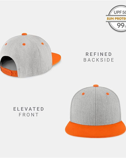 CHOK.LIDS Flat Bill Visor Classic Snapback Hat Blank Adjustable Brim High Top End Trendy Color Style Plain Tone Baseball Cap