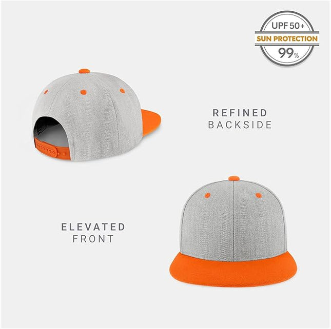 CHOK.LIDS Flat Bill Visor Classic Snapback Hat Blank Adjustable Brim High Top End Trendy Color Style Plain Tone Baseball Cap