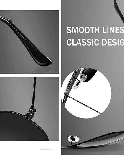 Joopin Polarized Metal Aviation Sunglasses Men, Classic Military Sun Glasses Women, Rectangle Shades UV400 Protection Costume
