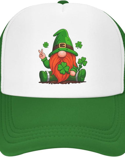 St Patricks Day Lucky Shamrock Hat, Green Clover Baseball Cap for Men Women,Fashion Adjustable Mesh Trucker Hat