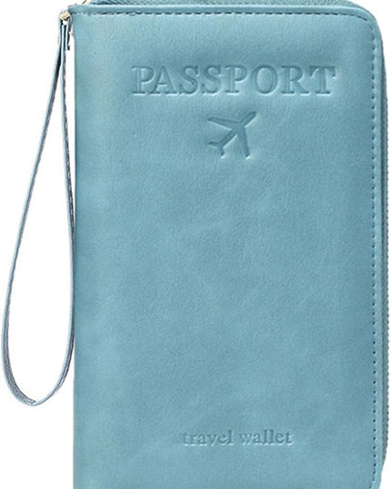 Passport Holder for Travel Women and Men RFID Passport Holder with Card Slots Holder Passport Case Passport cover Passport Wallet Travel Essentials and Accessories (Zipper, Blue Zipper)