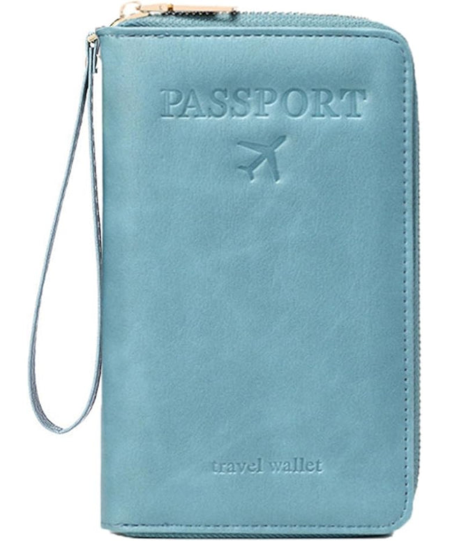 Passport Holder for Travel Women and Men RFID Passport Holder with Card Slots Holder Passport Case Passport cover Passport Wallet Travel Essentials and Accessories (Zipper, Blue Zipper)