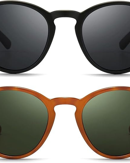 SUNGAIT Classic Vintage Round Polarized Sunglasses for Women Men Retro Style UV400