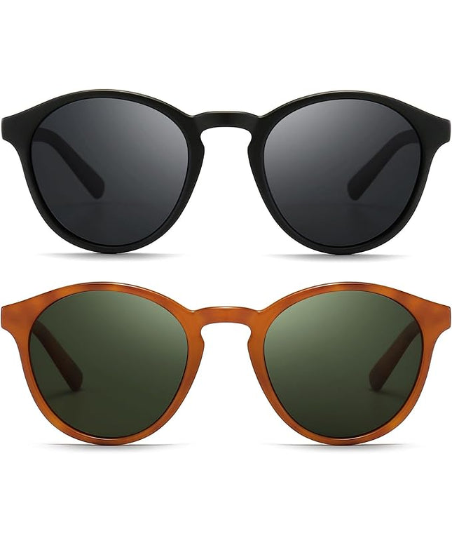 SUNGAIT Classic Vintage Round Polarized Sunglasses for Women Men Retro Style UV400