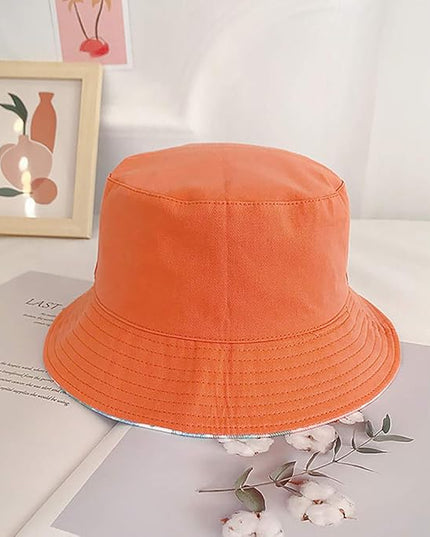 XYIYI Cute Bucket Hat Beach Fisherman Hats for Women, Reversible Double-Side-Wear