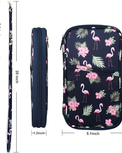 RFID Family Passport Wallet Holder Waterproof, Travel Document Organizer Credit Card Clutch Bag for Men Women