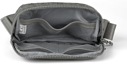 C.C Belt Bag for Women – Quilted Fanny Pack Crossbody Waist Bag with Adjustable Strap, Fashion Gift Idea (Aztec Pattern - lt.grey)