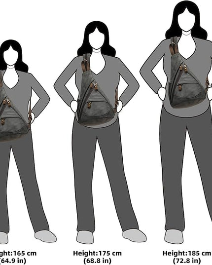KL928 PU Leather Sling Bag - Small Crossbody Backpack Shoulder Casual Daypack Rucksack for Men Women
