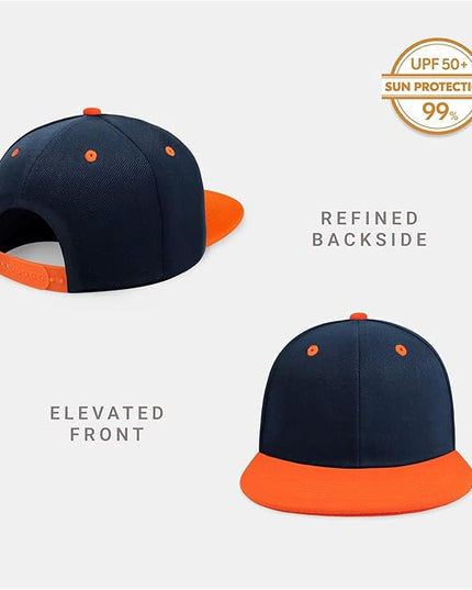 CHOK.LIDS Flat Bill Visor Classic Snapback Hat Blank Adjustable Brim High Top End Trendy Color Style Plain Tone Baseball Cap
