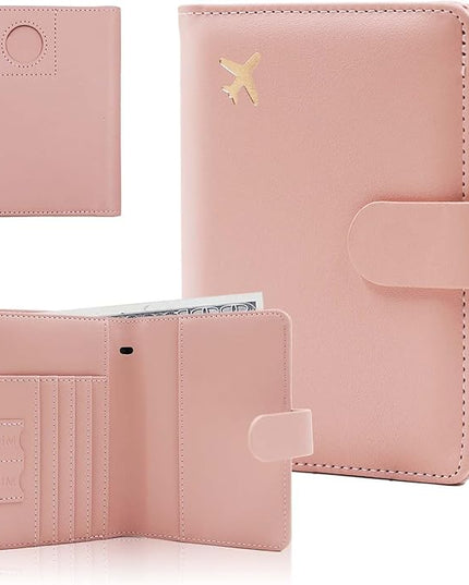 Melsbrinna Premium Leather Passport Holder Covers Case, Waterproof Rfid Blocking Travel Wallet Passport Holder with Pen Holder, Cute Passport Book for Women/Men