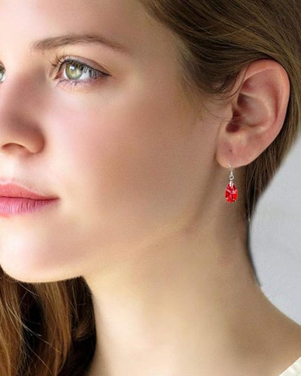 Teardrop Austrian Crystal Drop Dangle Earrings for Women 925 Sterling Silver Hook Hypoallergenic Jewelry