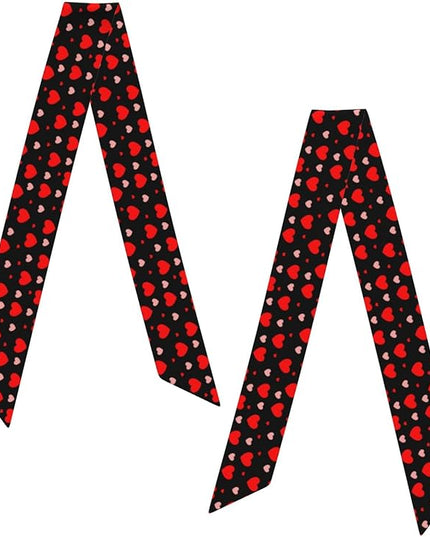 Valentine Red Hearts Bandanas Head Scarf For Women Hair Scarves Accessories Lightweight Fashion Wrap Neck Headscarf