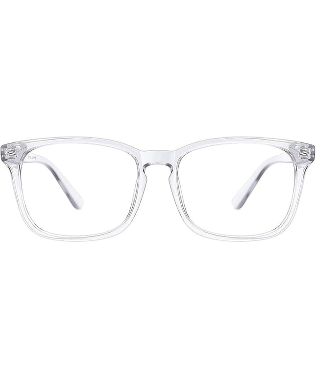 TIJN Blue Light Blocking Glasses for Women Men Clear Frame Square Nerd Eyeglasses Anti Blue Ray Computer Screen Glasses