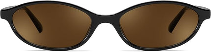 FEISEDY Retro Oval Cat Eye Sunglasses for Women 90s Narrow Lightweight Shades Y2k Trendy Sunnies B0257