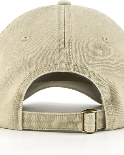 XXL Oversize Washed Denim Baseball Cap,Low Profile Jean Sports Cap for Big Heads 23.5"-25.5",Large Pigment Dyed Dad Hat
