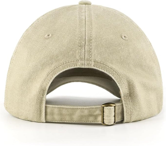XXL Oversize Washed Denim Baseball Cap,Low Profile Jean Sports Cap for Big Heads 23.5"-25.5",Large Pigment Dyed Dad Hat