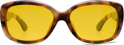 SOJOS Vintage Square Sunglasses for Women Polarized UV Protection Havana Frame SJ2111