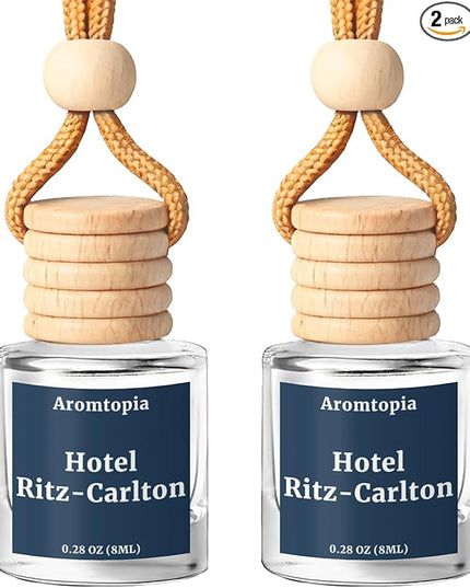 Car Air Fresheners, Hanging Car Fragrance Diffuser, Aromtopia Elegant Hotel-Inspired Car Odor Eliminator, Long-Lasting, Car Accessories Gift for Women & Men Gift (Hotel Ritz-Carlton), Pack of 2