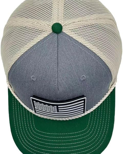 Old Glory PVC Curved 5 Panel Rope Hat, Adjustable Snapback Baseball Cap, Perfect for Outdoor Sports