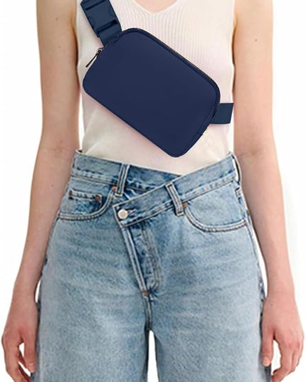 Belt Bag for Women, Cross Body Fanny Pack Fashion Waist Packs Everywhere Belt Bag with Adjustable Strap Gifts Birthday Gifts for 4 5 6 7 8 9 10 11 12 13 Year Old Girls (Dark blue)