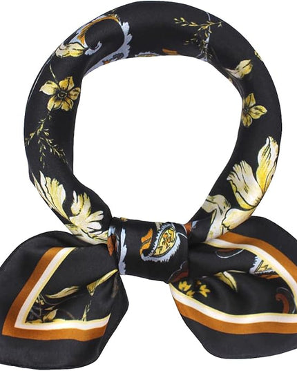 ANDANTINO 100% Mulberry Silk Scarf -21” Lightweight Square Neckerchief – Breathable Digital Printed Scarves with Gift Packed