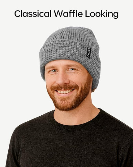 Zylioo XXL Oversize Waffle Knit Beanie,Large Winter Warm Hats for Men Women, Durable Premium Toboggan Hat for Big Heads