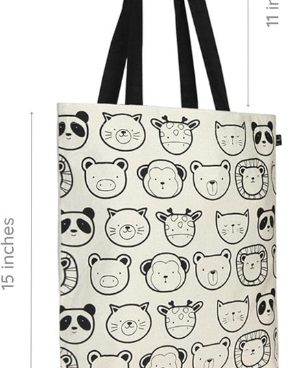Ecoright Tote Bag for Women with Zipper, Small Tote Bag, Canvas Bag, Reusable Cotton Bag for Beach, Grocery, School & Work