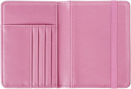 Passport Holder Cover Travel RFID Blocking Passport Cover Rose Gold Cute Flowers Passport Wallet with Elastic Band for Women