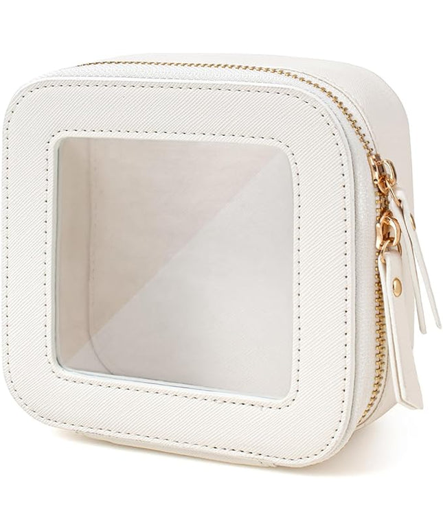Travel Clear Makeup Bag Set, TSA Approved Cosmetic Bag Case with Zipper Portable Makeup Pouch Toiletry Bag Traveling Cosmetic Organizer Storage Bag Car Organizer Car Essentials