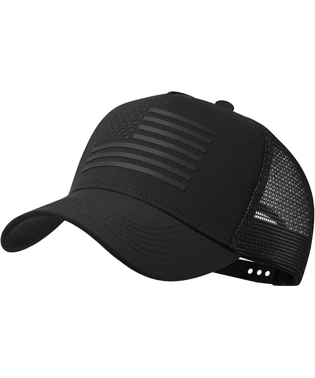 IIN American Flag Mesh Baseball Cap, Patriotic Trucker Hat for Men Women, Quick-Dry Breathable Design, Adjustable Snapback