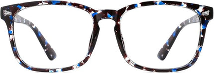 TIJN Blue Light Blocking Glasses for Women Men Clear Frame Square Nerd Eyeglasses Anti Blue Ray Computer Screen Glasses