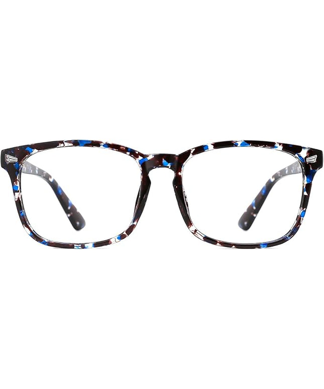 TIJN Blue Light Blocking Glasses for Women Men Clear Frame Square Nerd Eyeglasses Anti Blue Ray Computer Screen Glasses