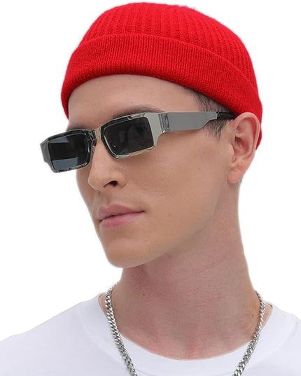 ROYBENS Thin Swag Wool Short Fisherman Beanie for Men Women, Knit Cuff Trawler Beanie Watch Hat, Soft Spring Fall Skull Cap