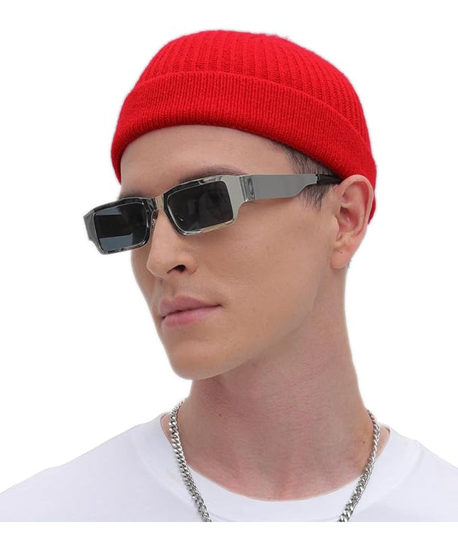 ROYBENS Thin Swag Wool Short Fisherman Beanie for Men Women, Knit Cuff Trawler Beanie Watch Hat, Soft Spring Fall Skull Cap